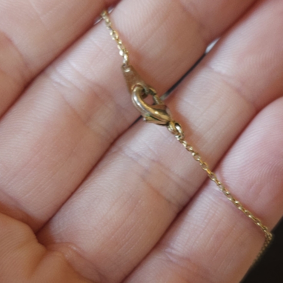 Vintage Dainty Crystal Curve Bar Gold Necklace - Picture 3 of 16